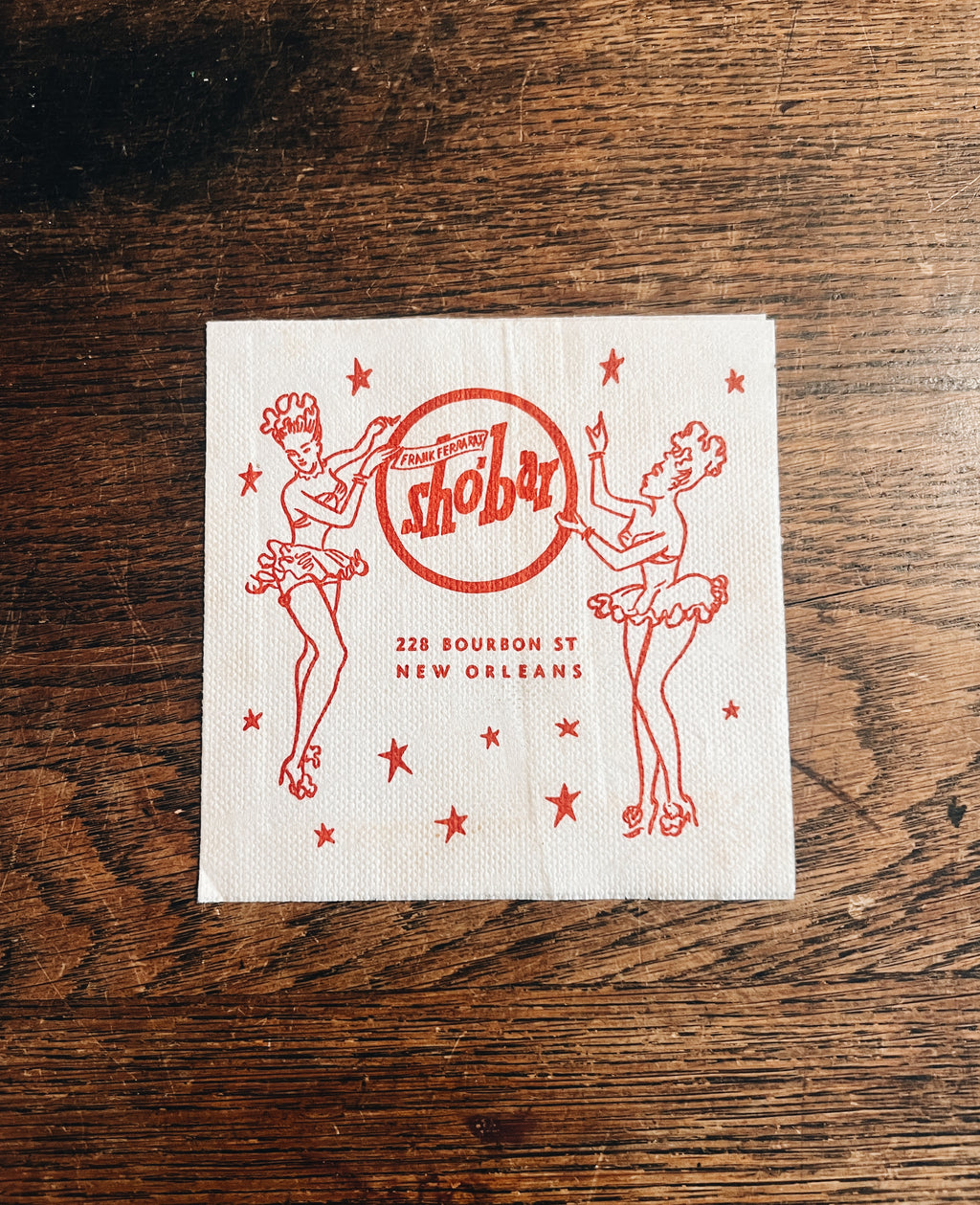 sho-bar cocktail napkin
