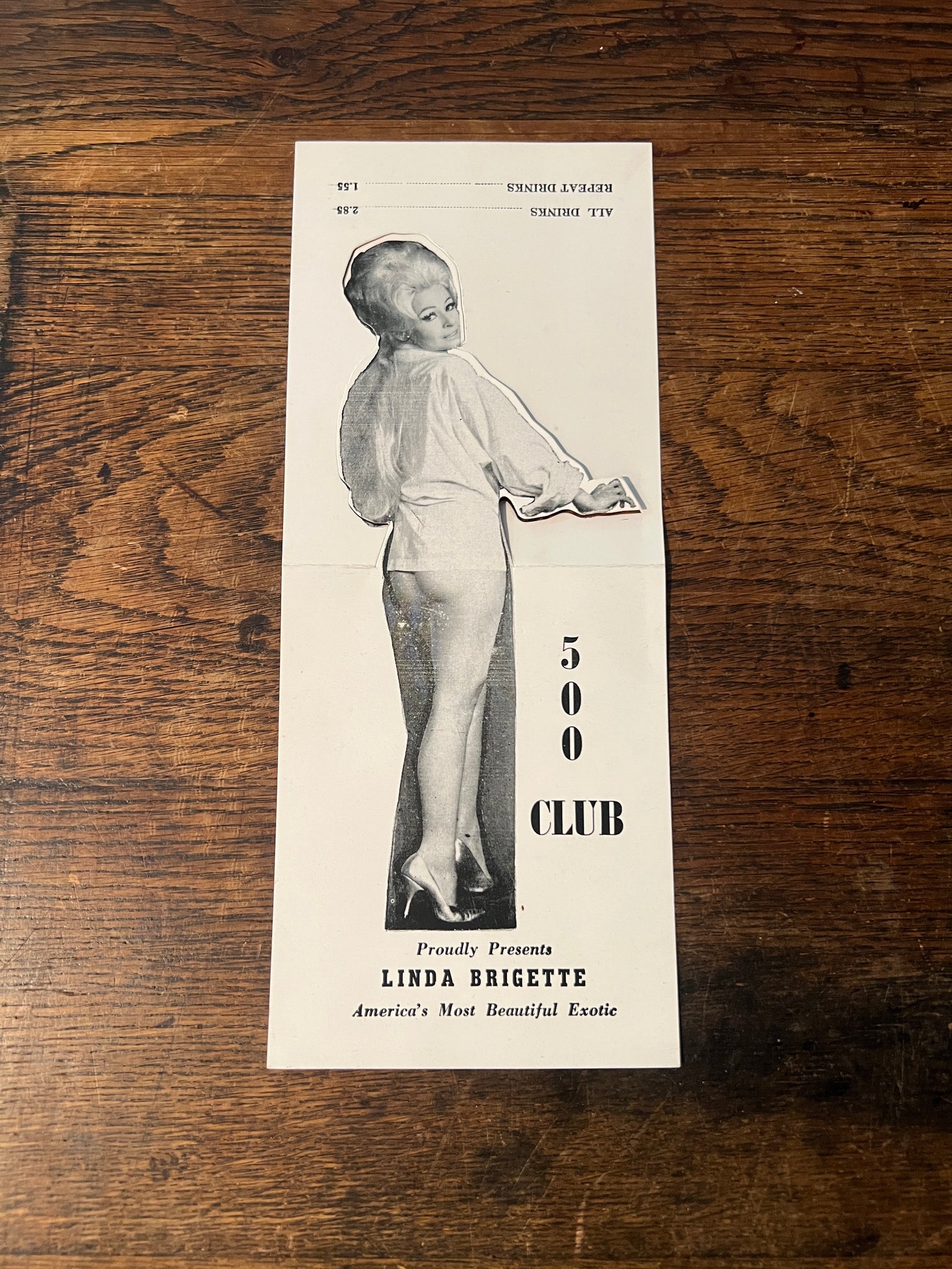 Linda Brigette 500 Club Table Card