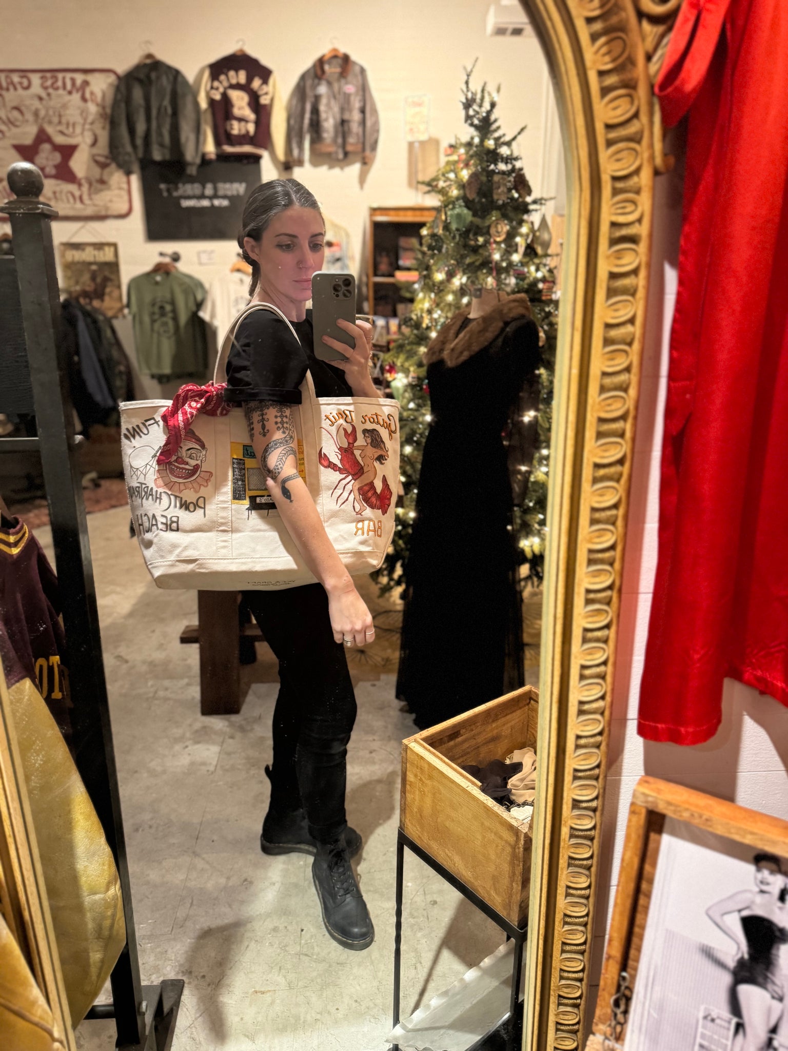 Hand Drawn Bag: Vintage LL Bean Boat & Tote