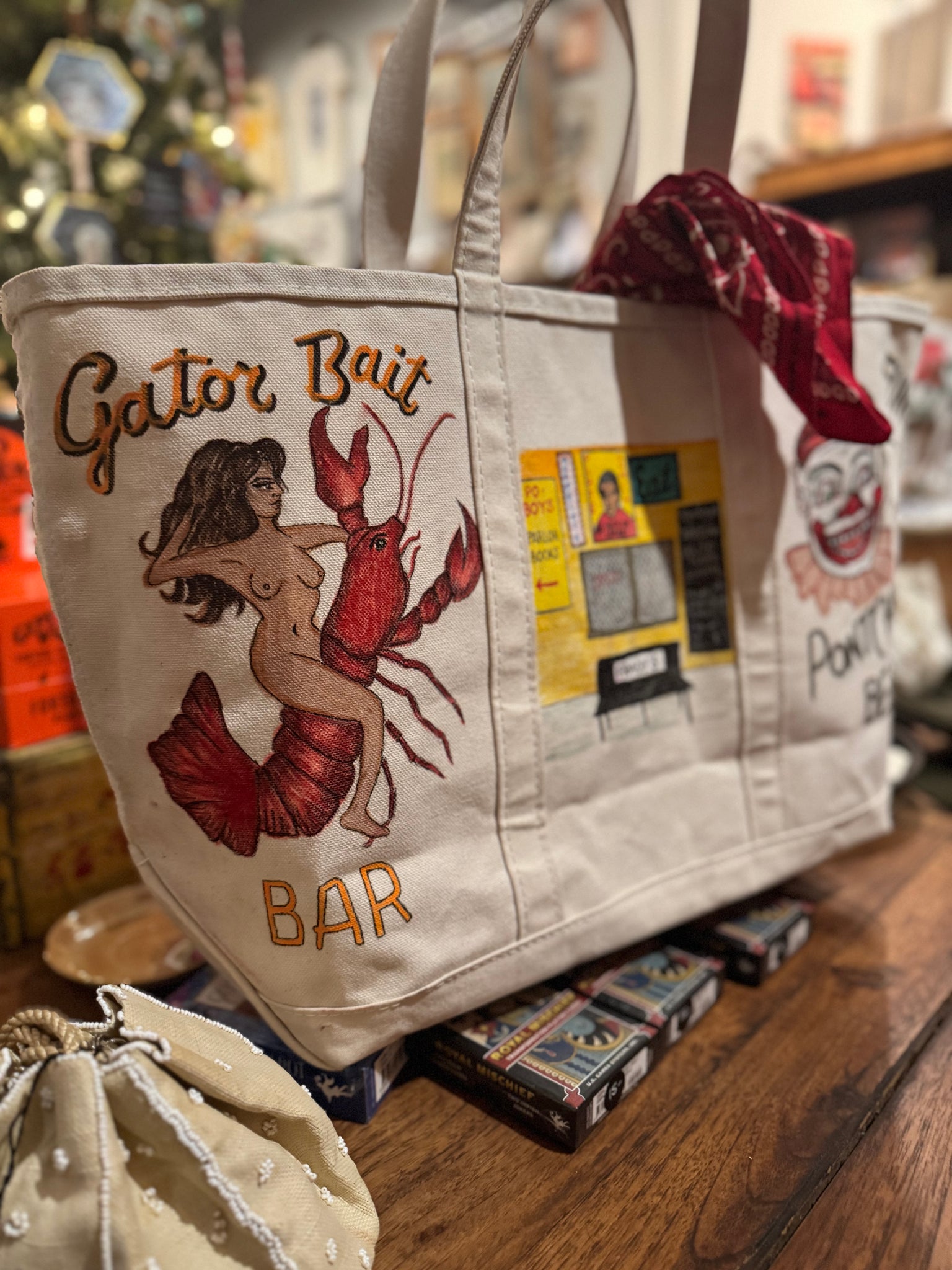 Hand Drawn Bag: Vintage LL Bean Boat & Tote