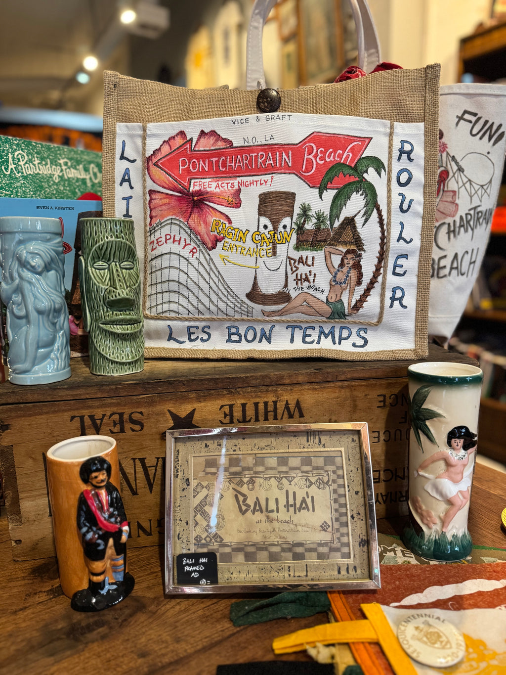 Hand Drawn Pontchartrain Beach Tote Bag