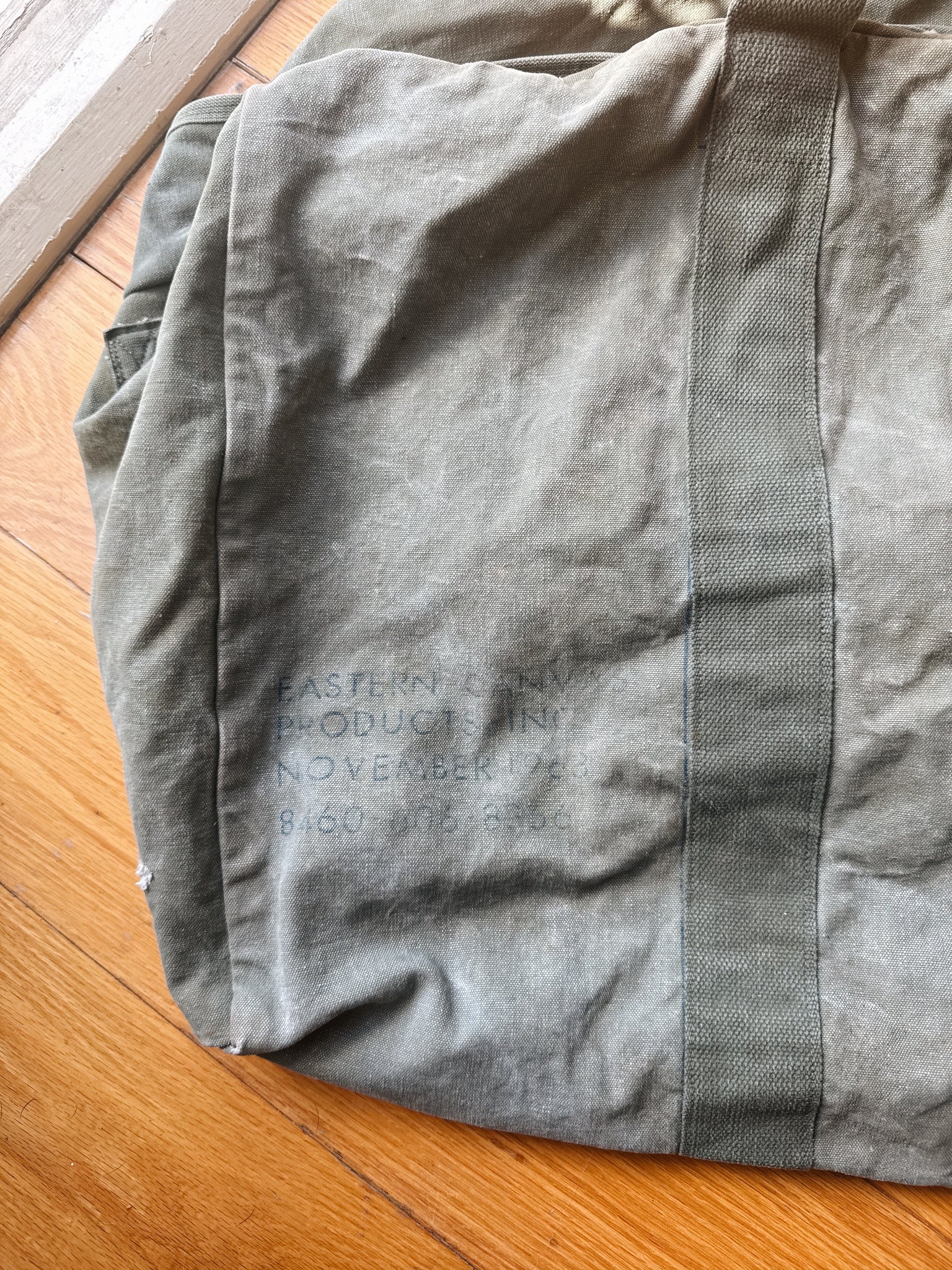 Custom Hand Drawn Bag: Vintage Army Duffel