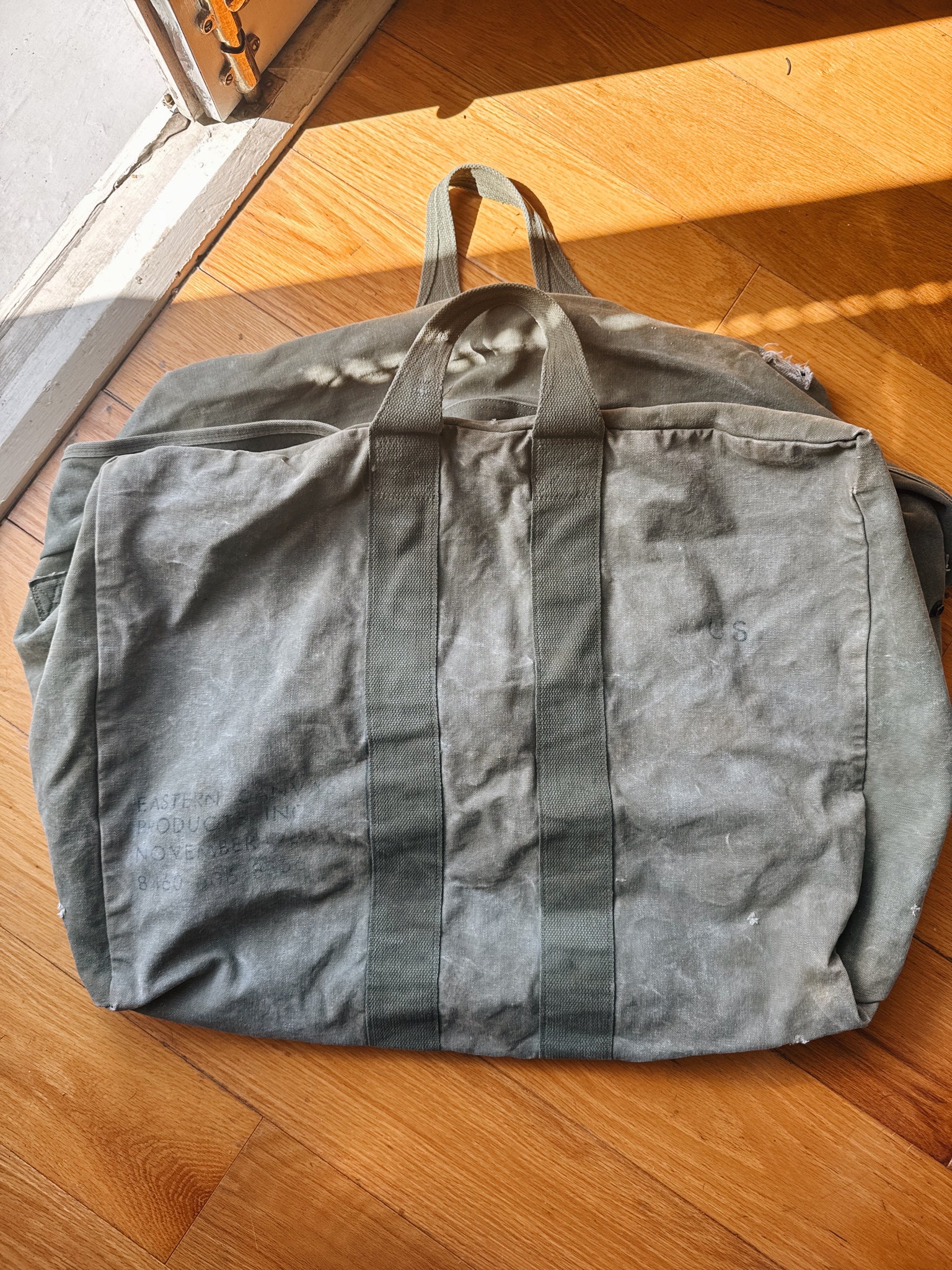 Custom Hand Drawn Bag: Vintage Army Duffel