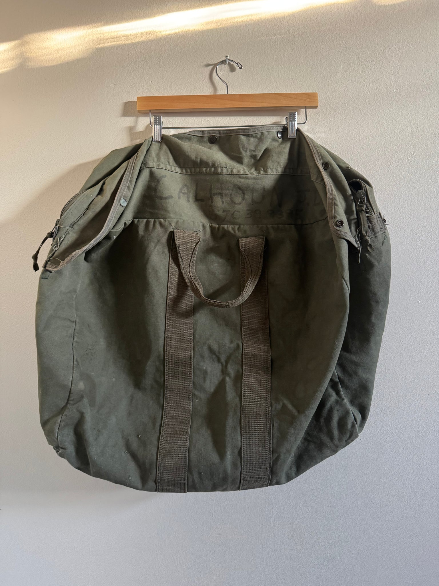 Custom Hand Drawn Bag: Vintage Army Duffel