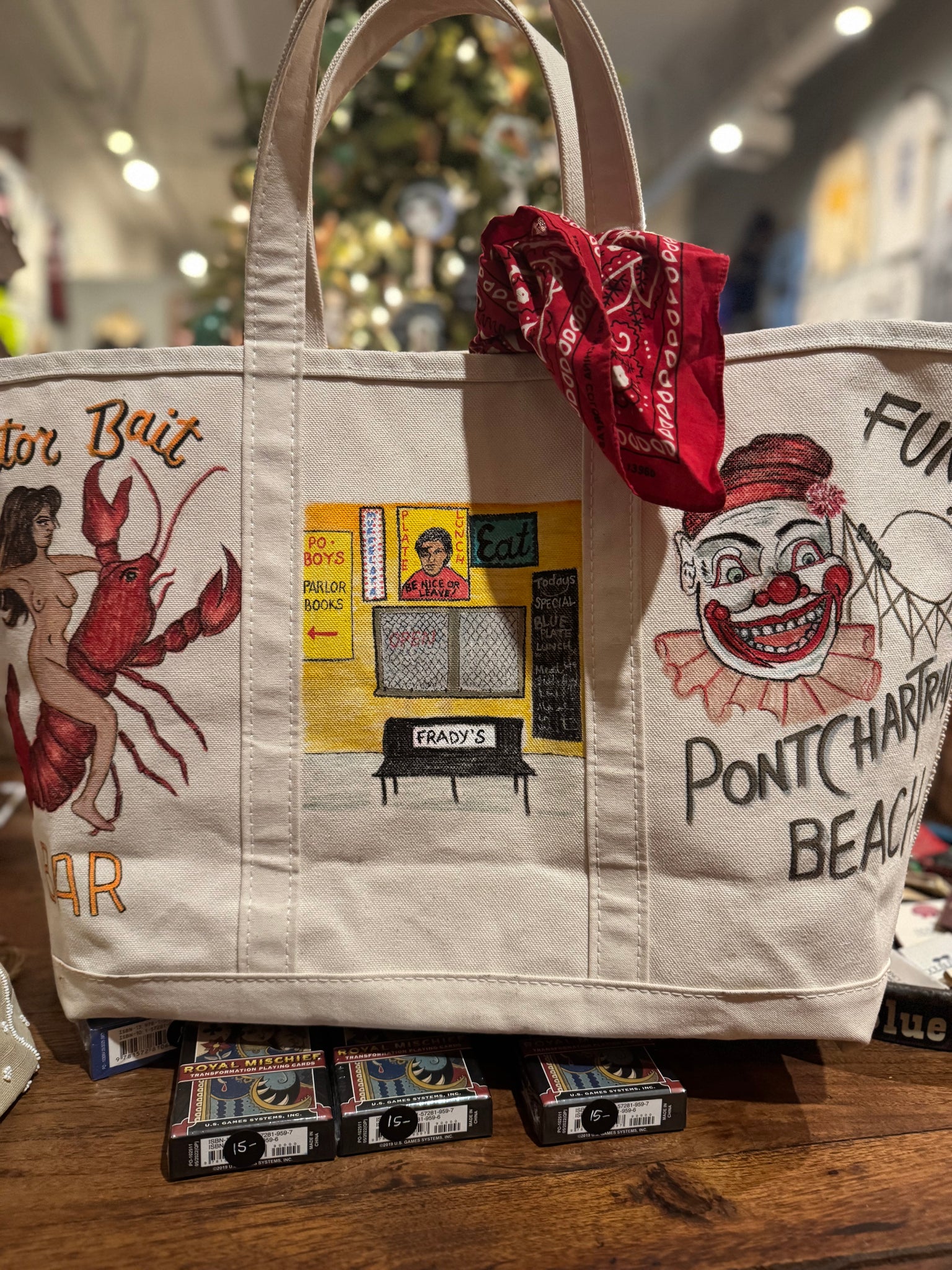 Hand Drawn Bag: Vintage LL Bean Boat & Tote