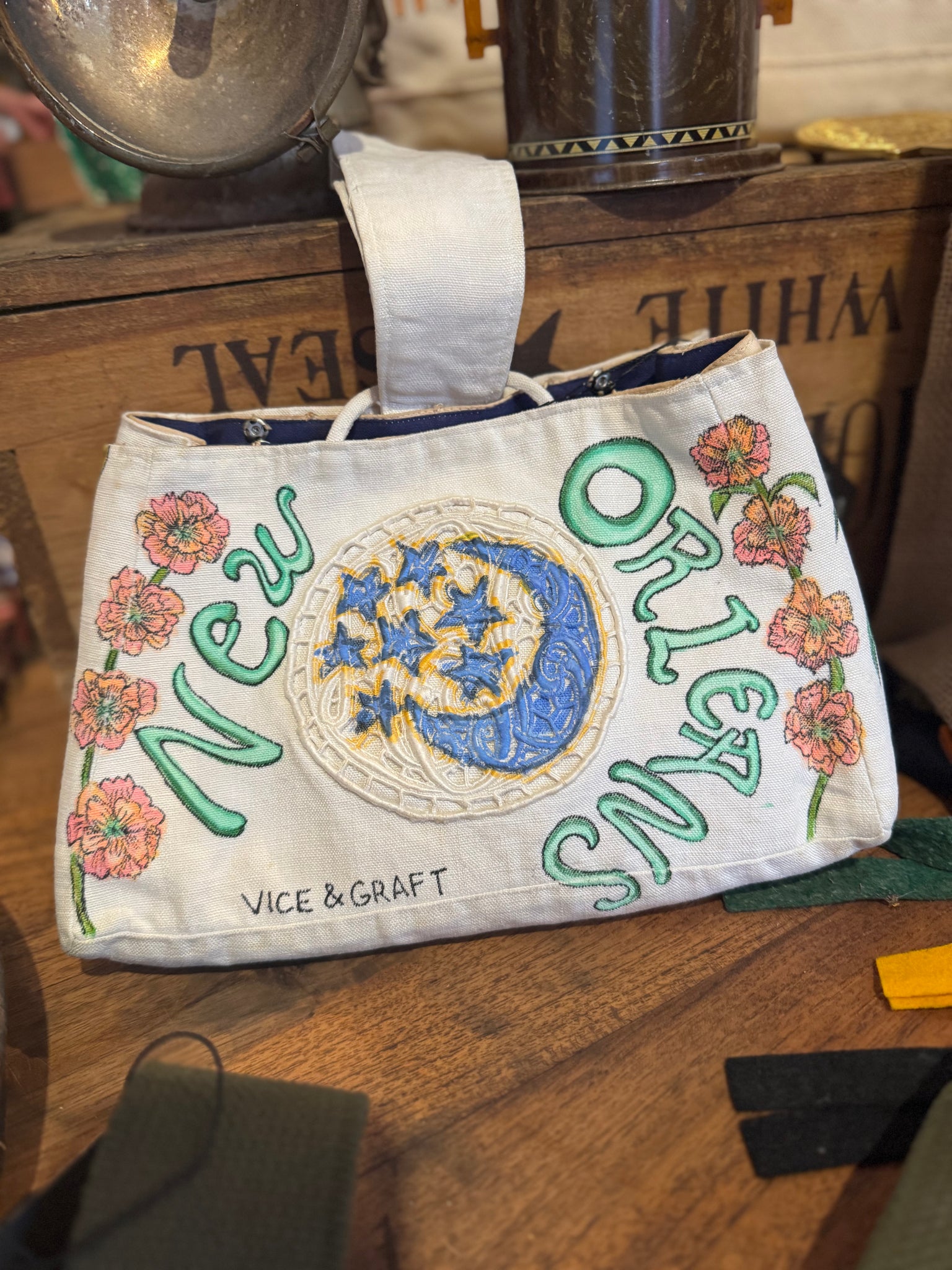 Hand Drawn Art Deco Style Antique Bag (SOLD)