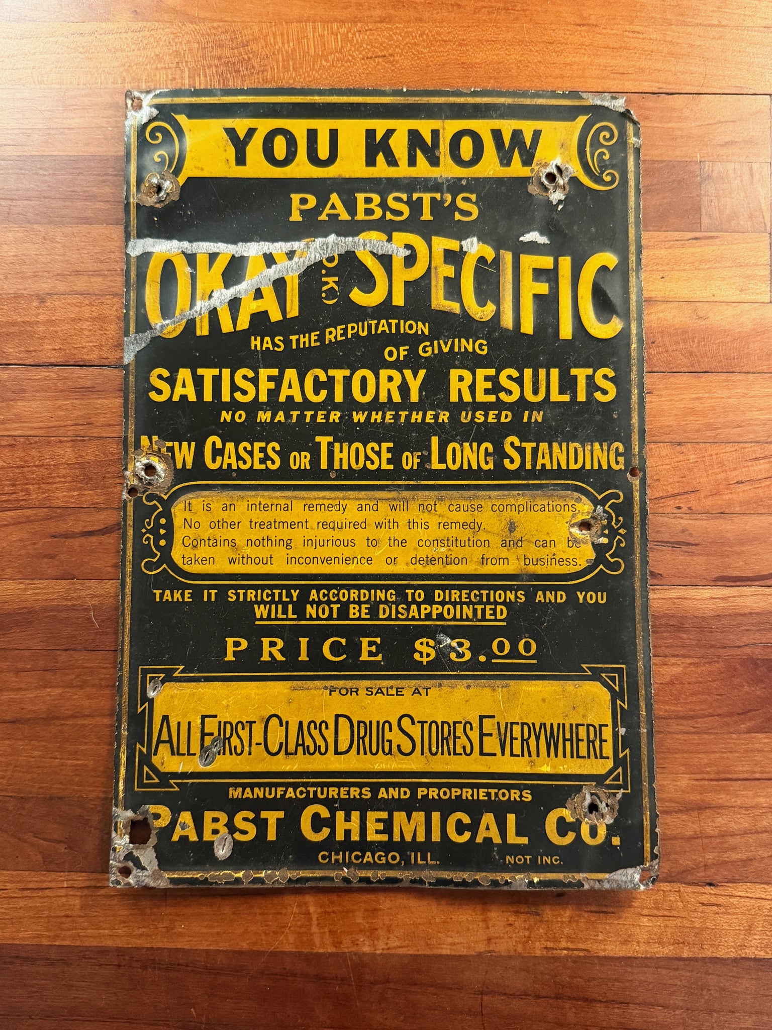 Pabst Okay Specific Sign