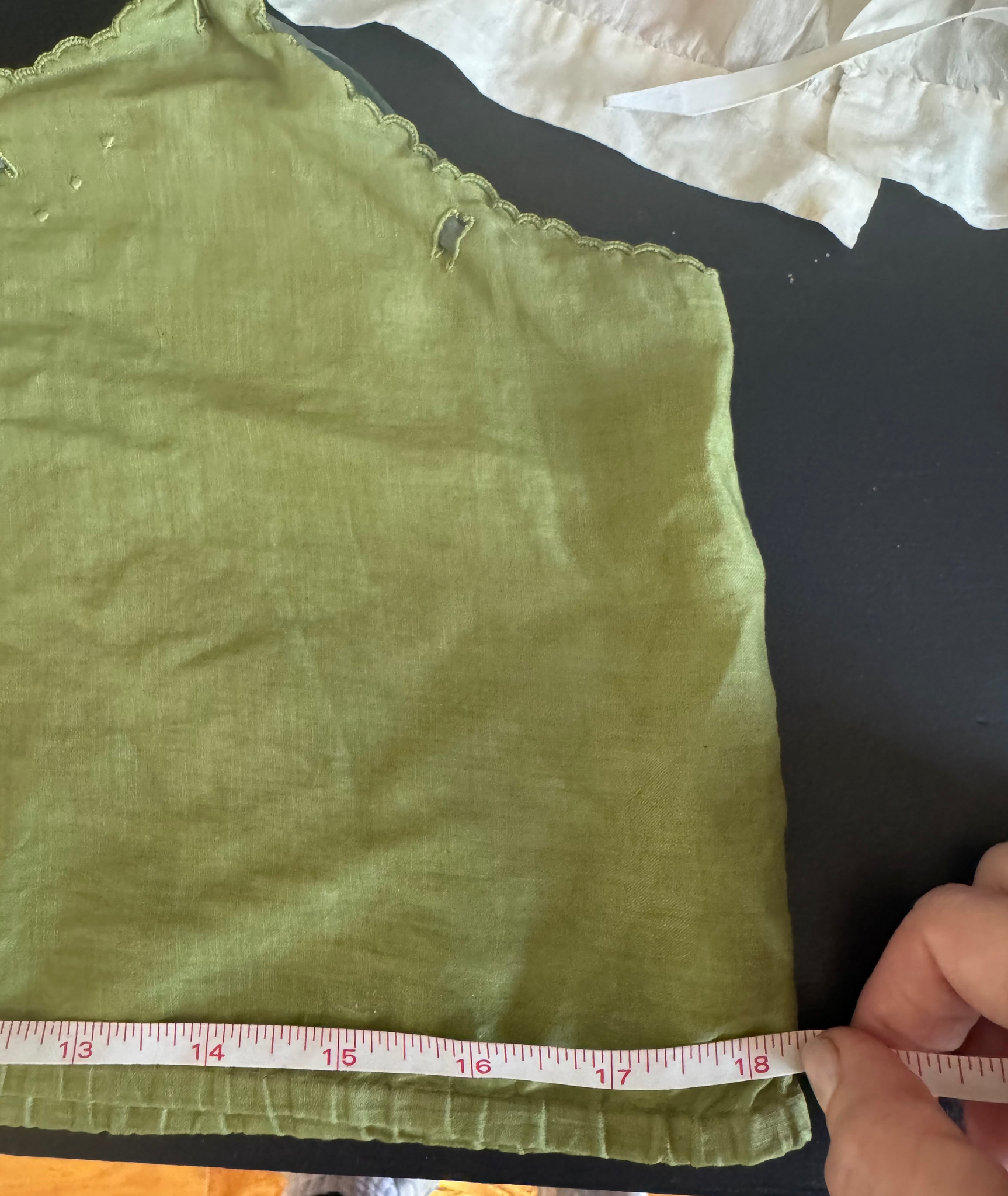 Green Edwardian Top with Ribbon Trim