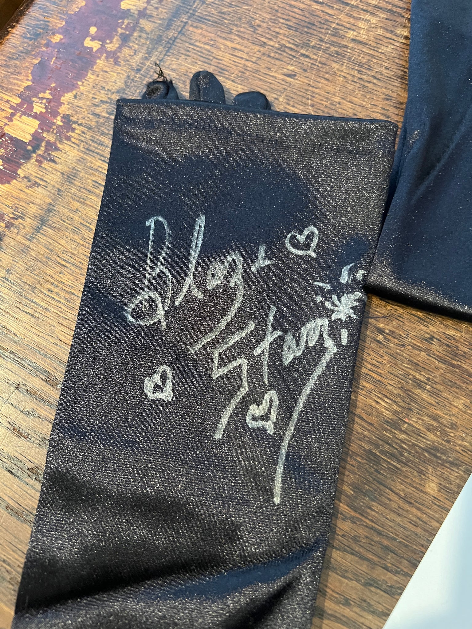Blaze Starr worn & signed gloves