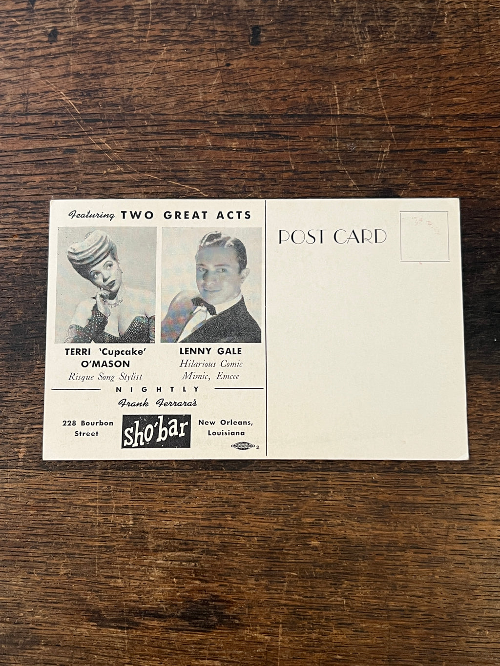 Cupcake Sho-Bar post card