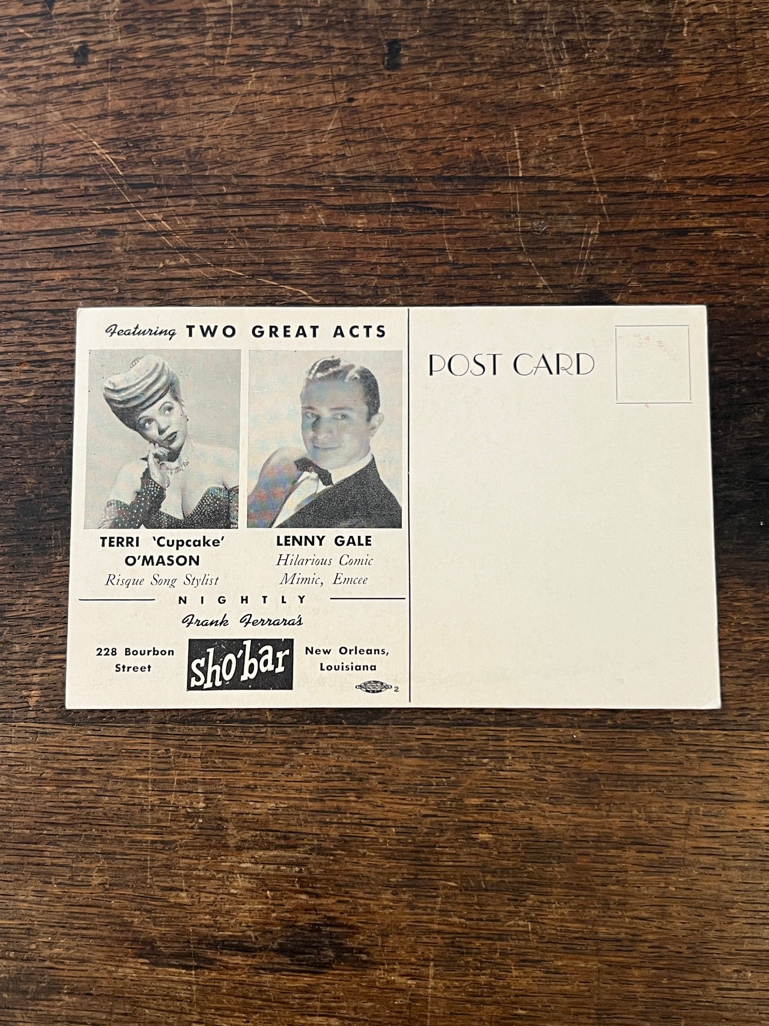Cupcake Sho-Bar post card