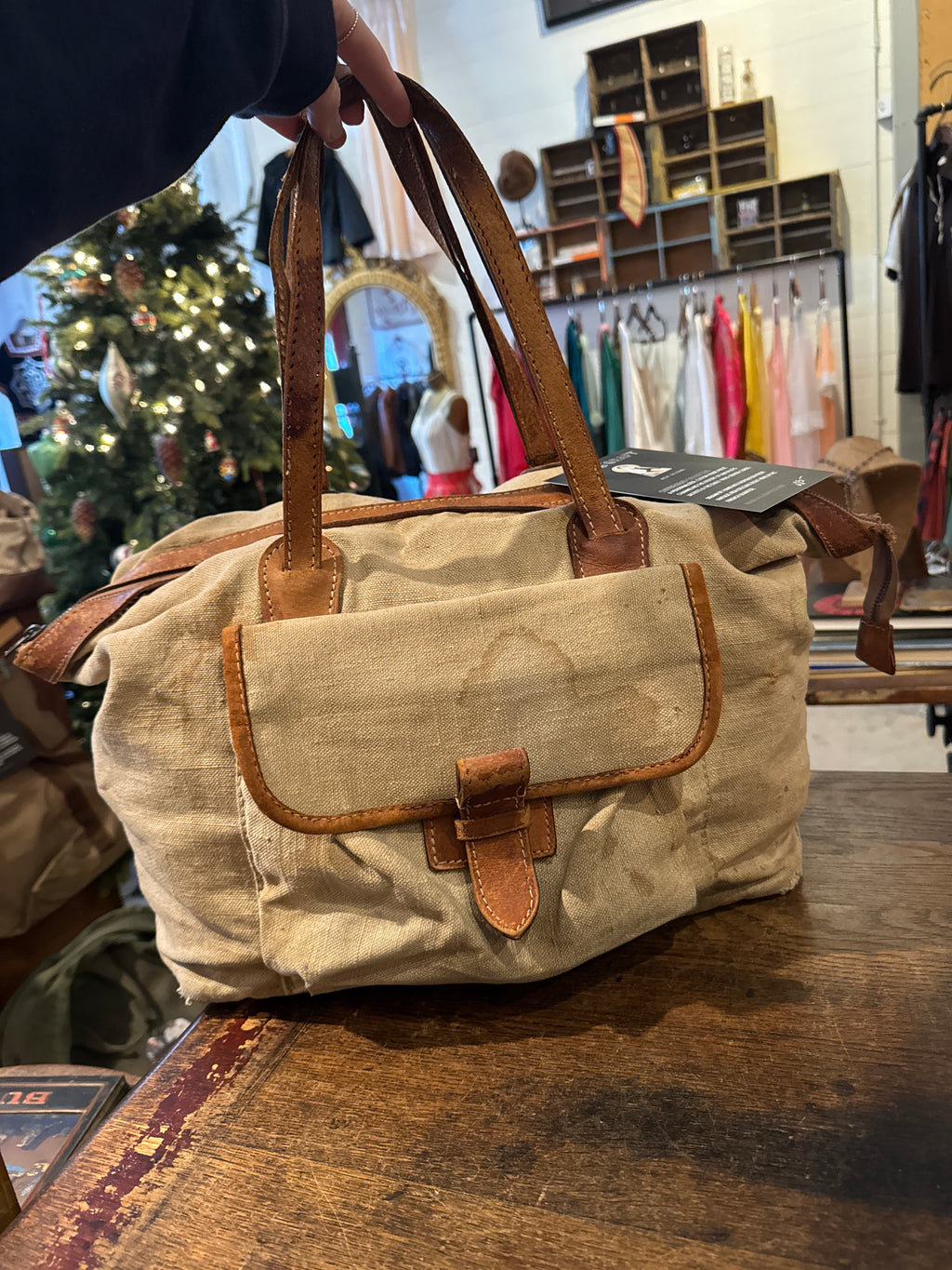 Custom Hand Drawn Bag: Vintage Safari Duffel