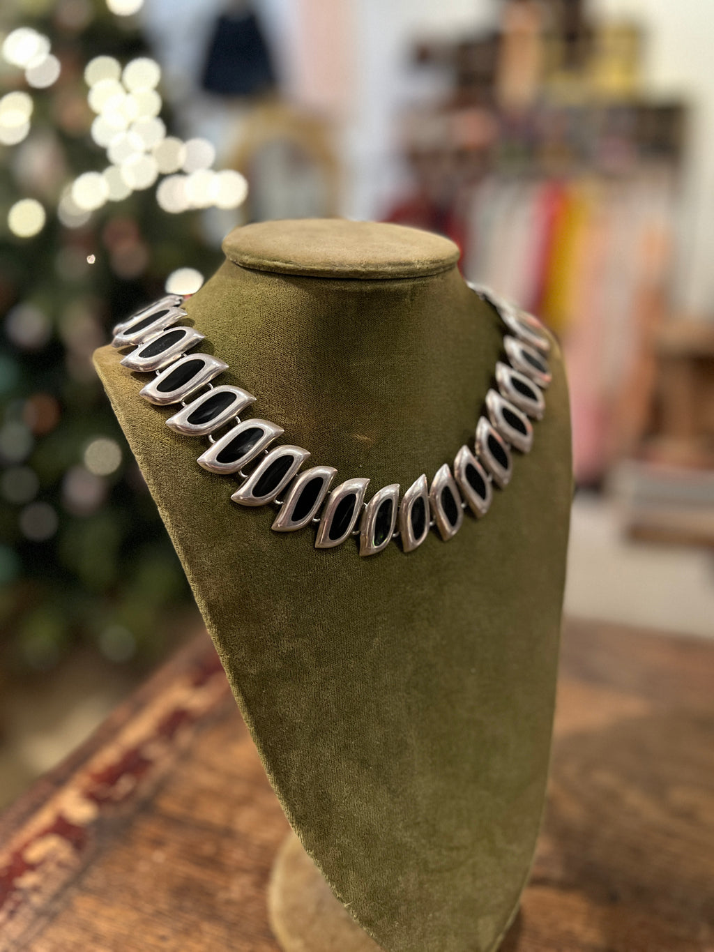 Taxco Silver & Onyx Necklace