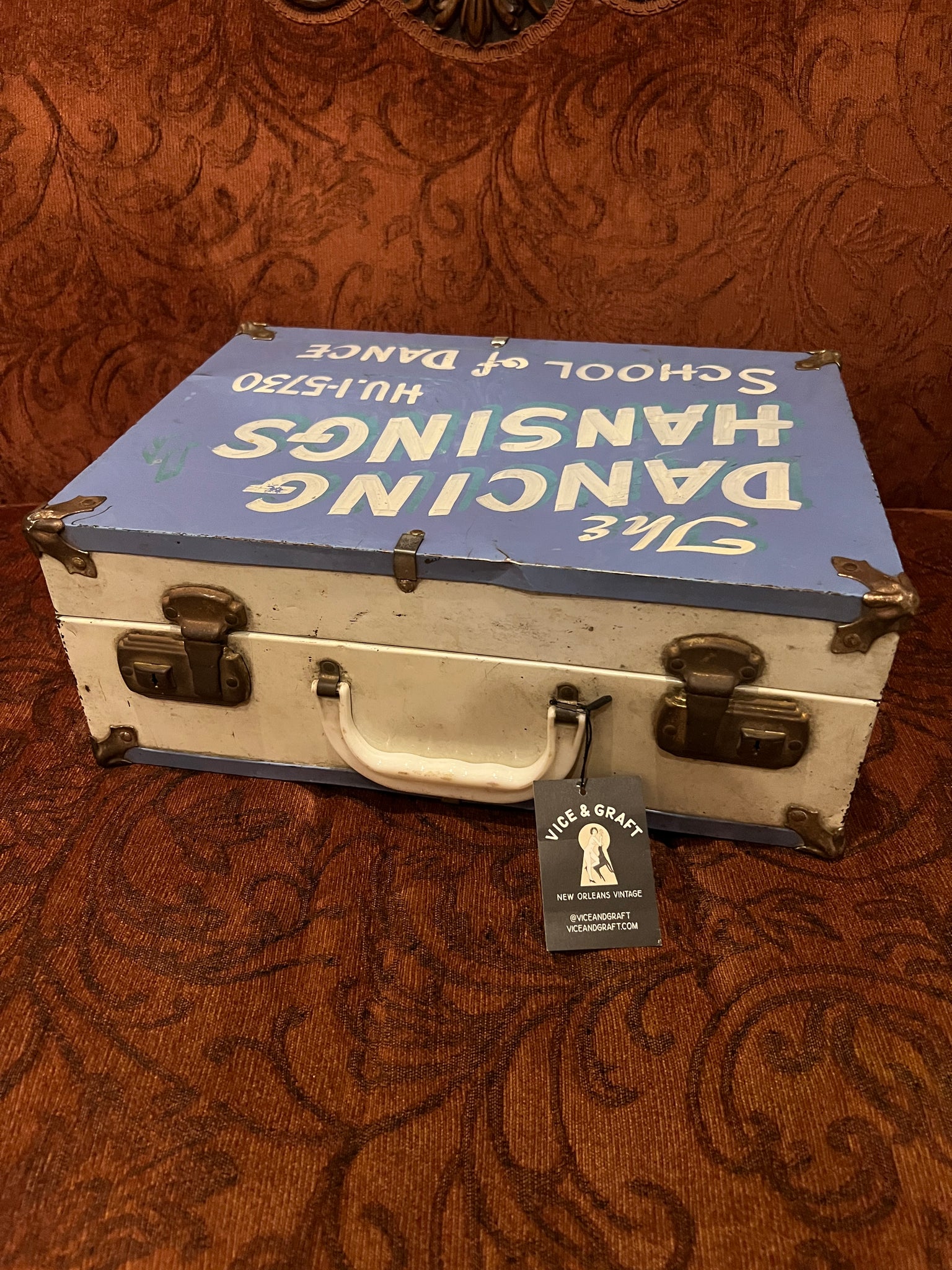 Vintage Hand Painted Suitcase