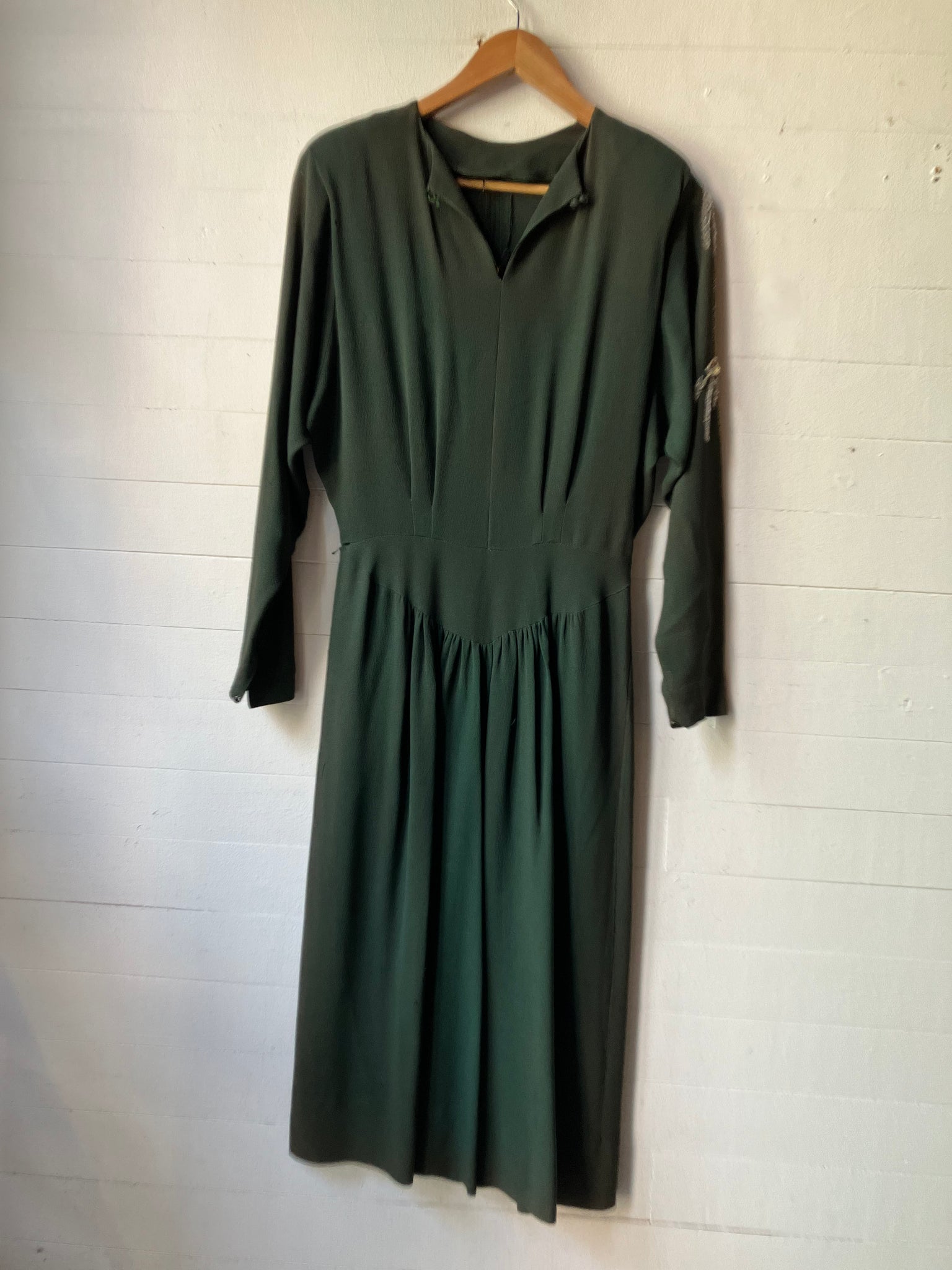 1940s Green Beaded Dress