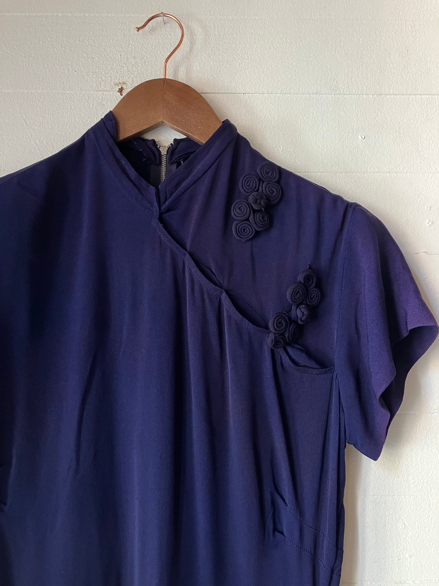 1940s Navy Dress