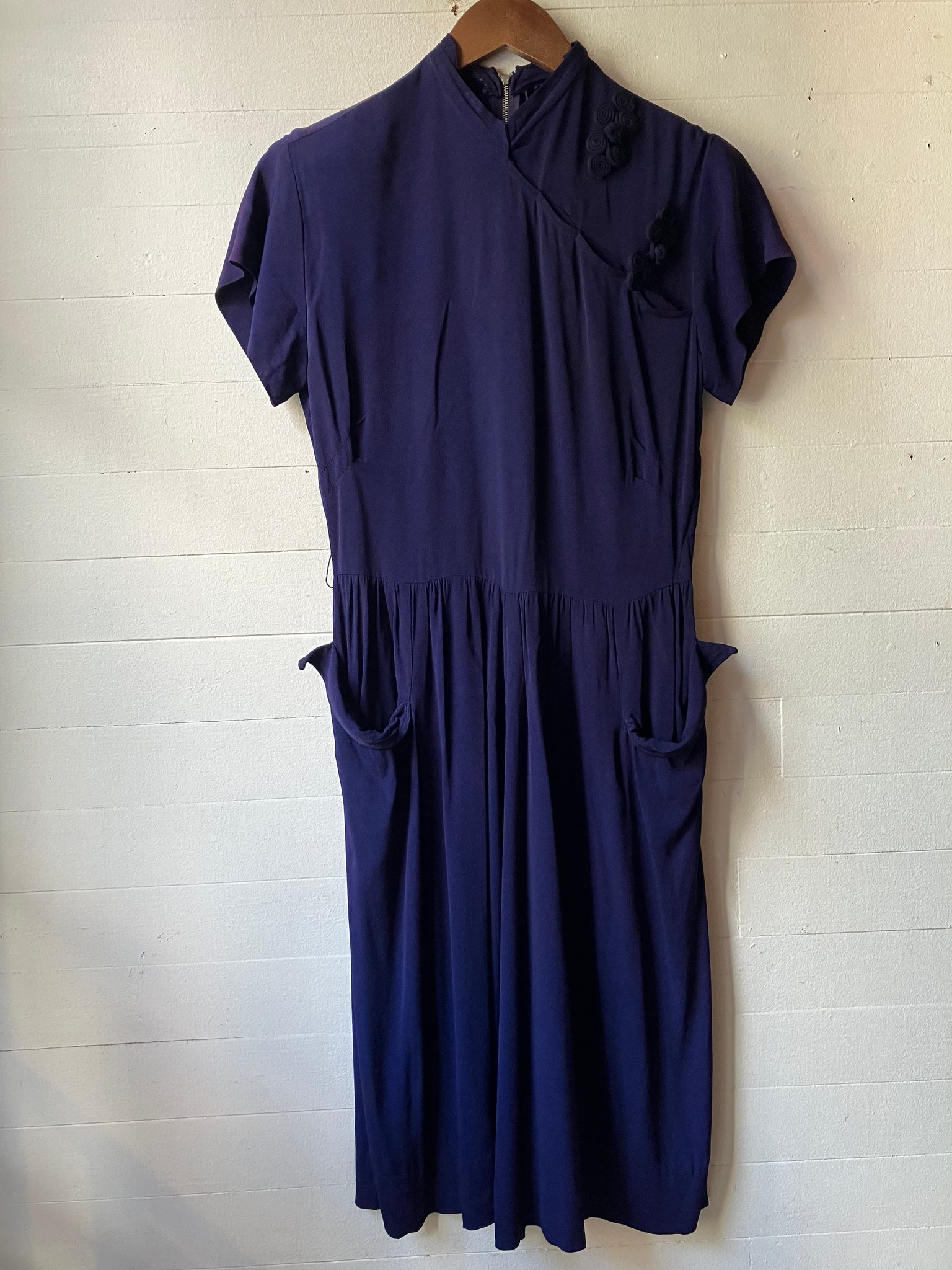 1940s Navy Dress