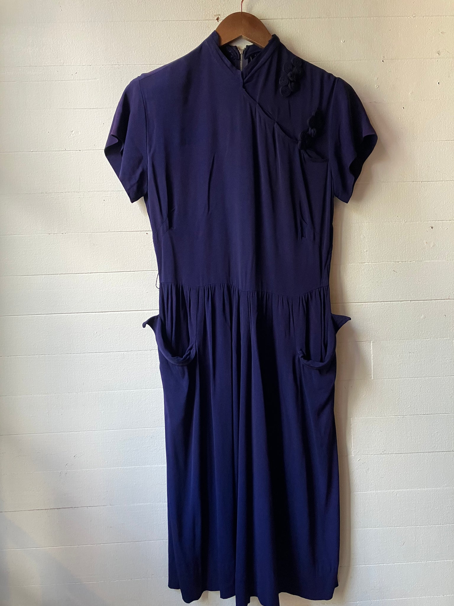 1940s Navy Dress