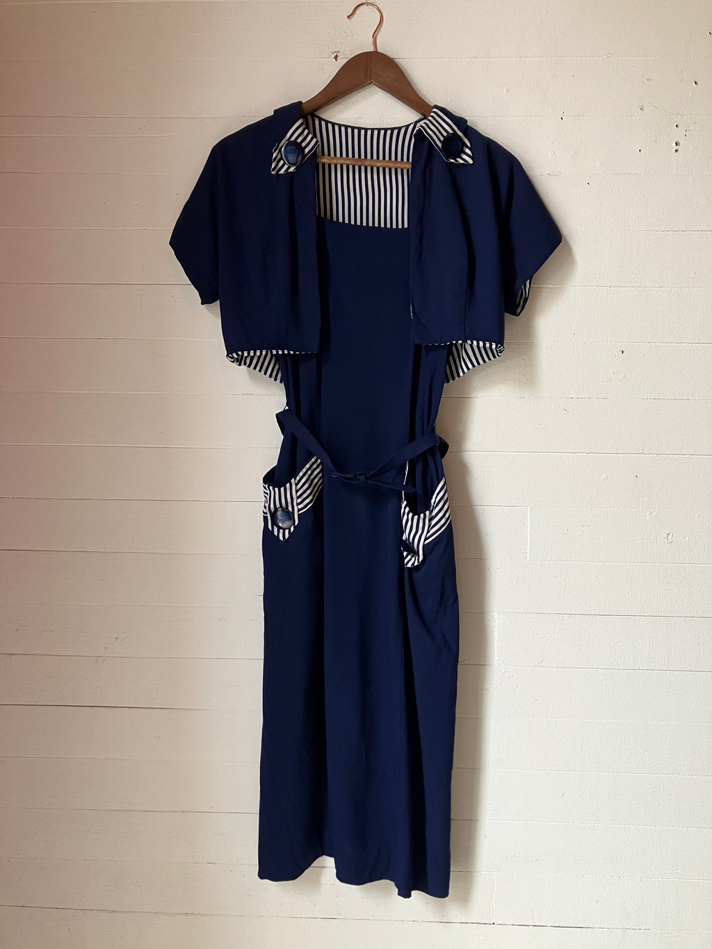 1950s Navy dress with reversible bolero