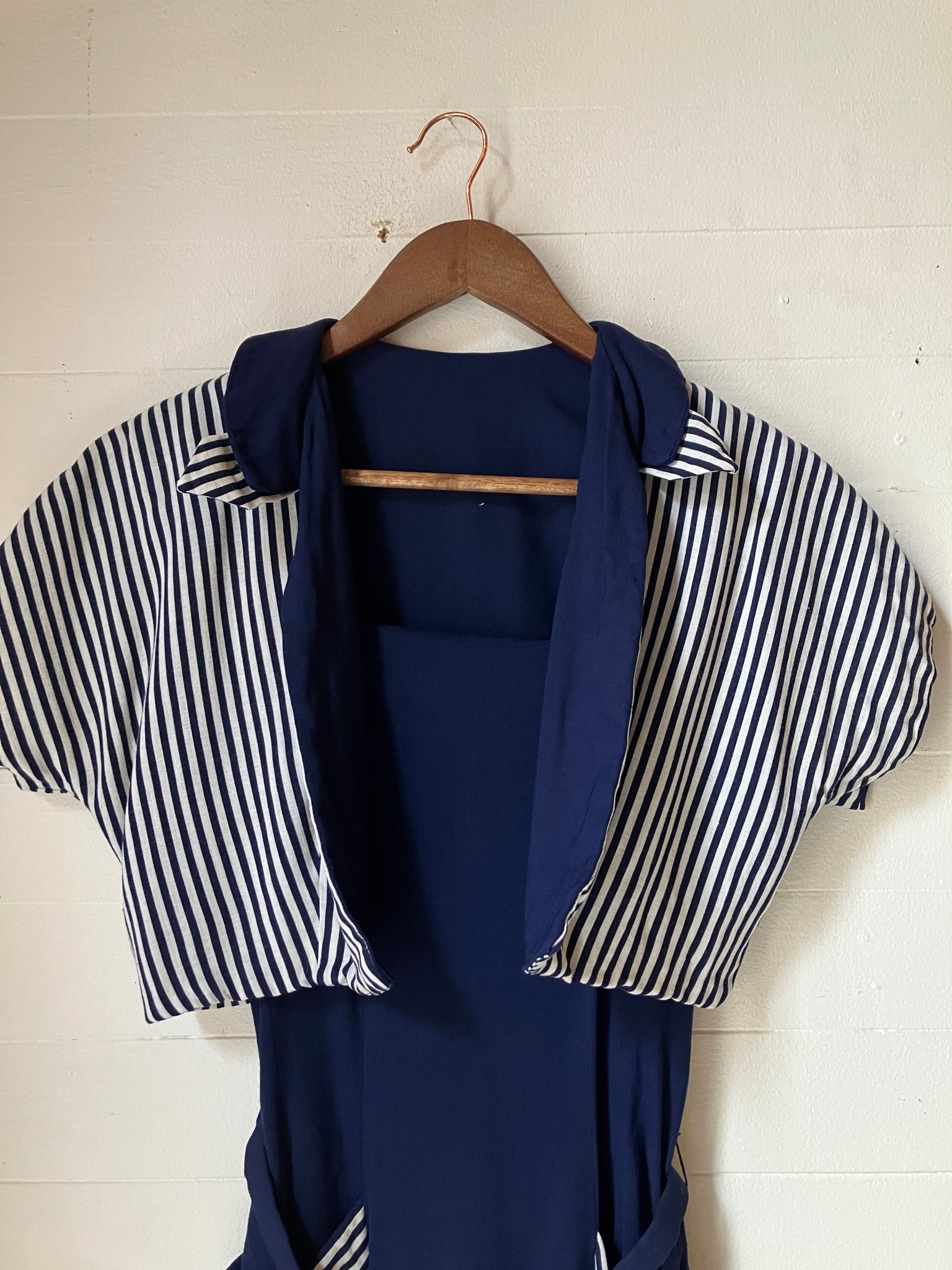 1950s Navy dress with reversible bolero