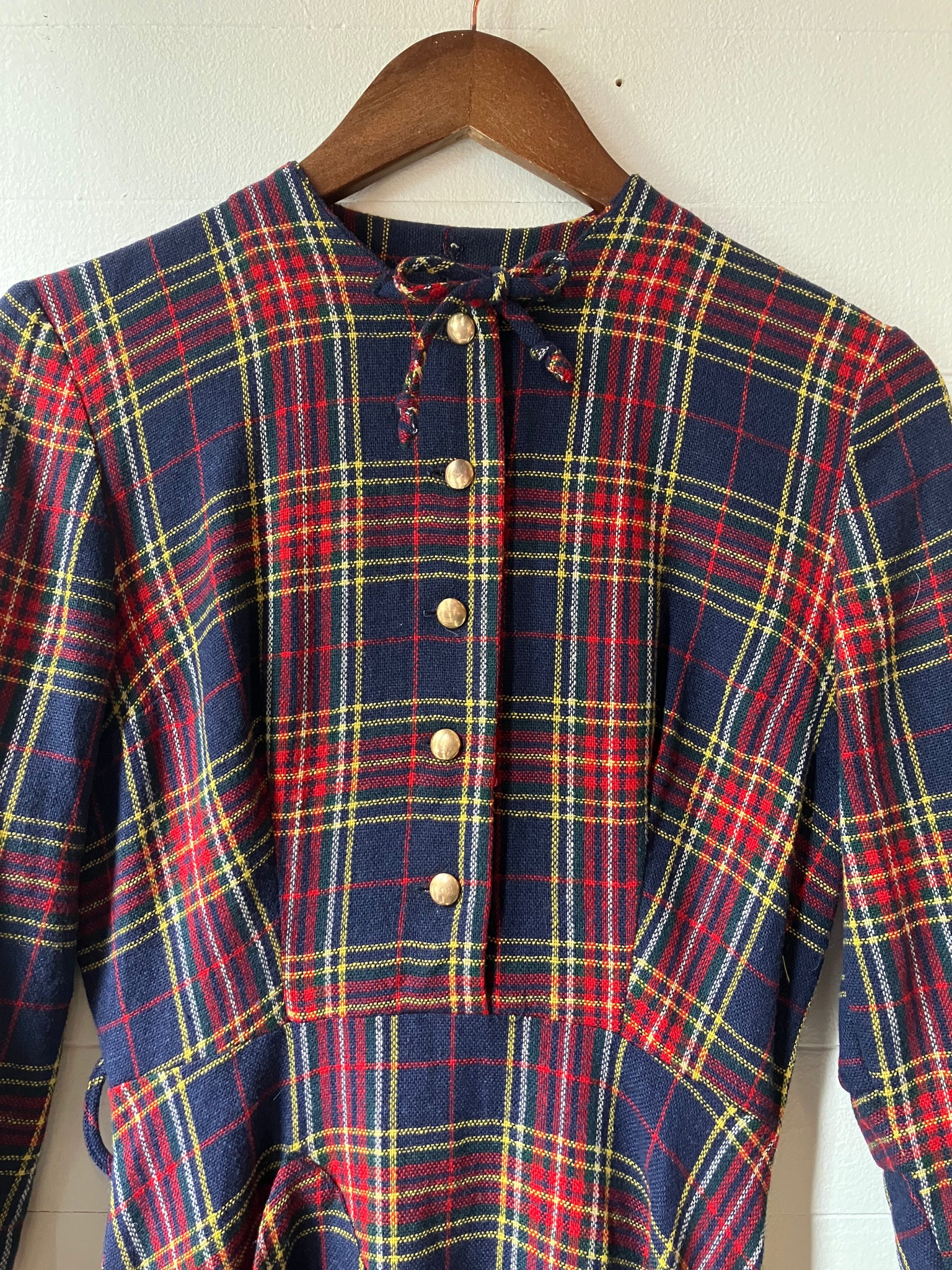 1940s Tartan Wool Dress