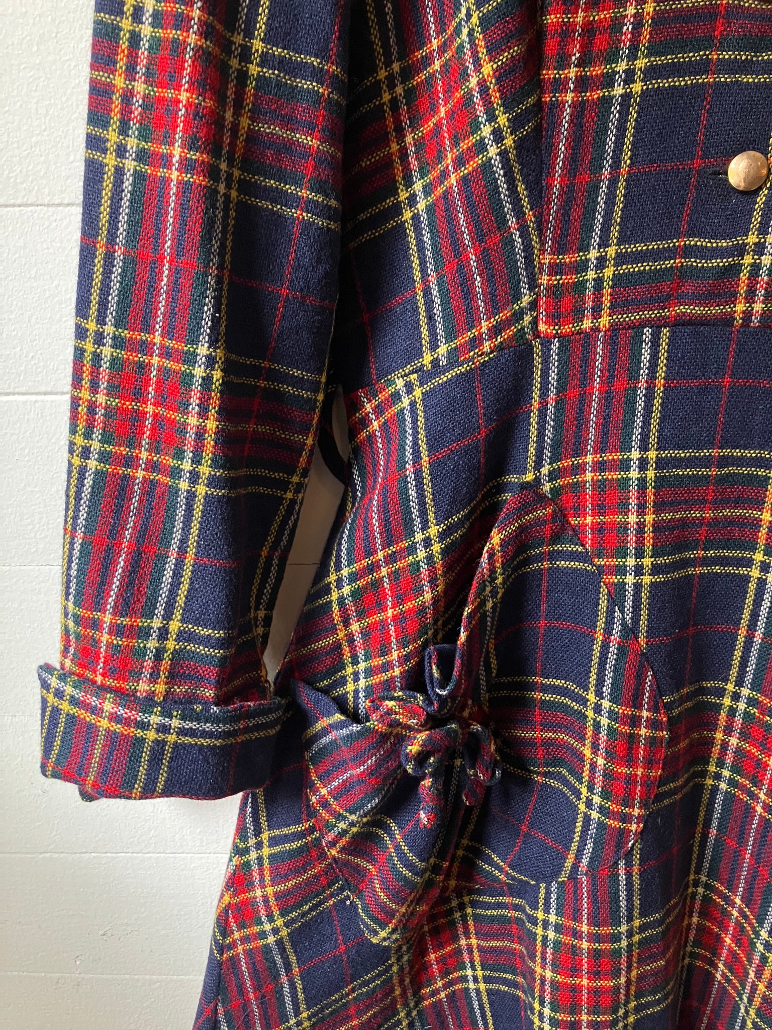 1940s Tartan Wool Dress