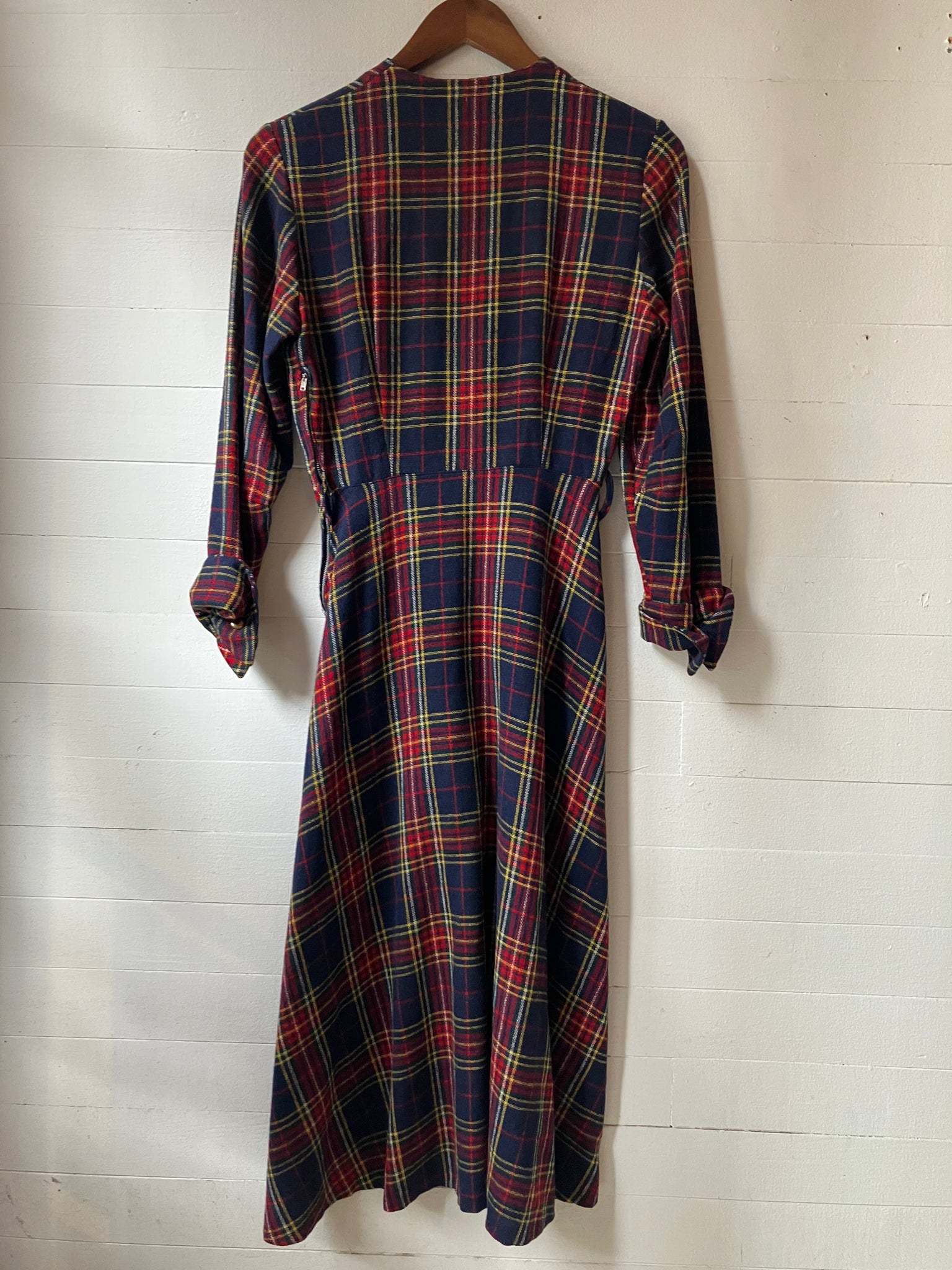1940s Tartan Wool Dress