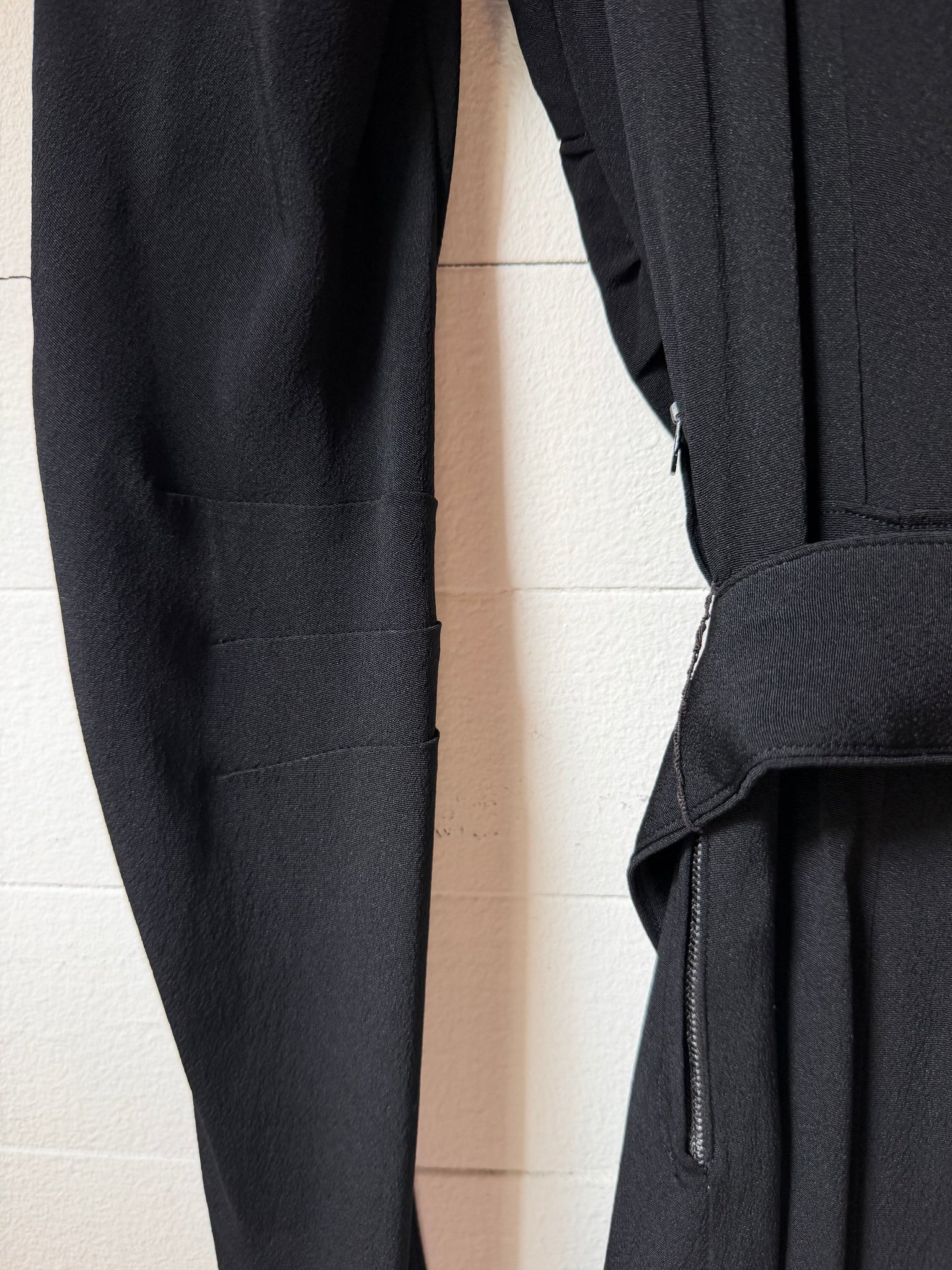 1940s Black and Rhinestoned Rayon Dress