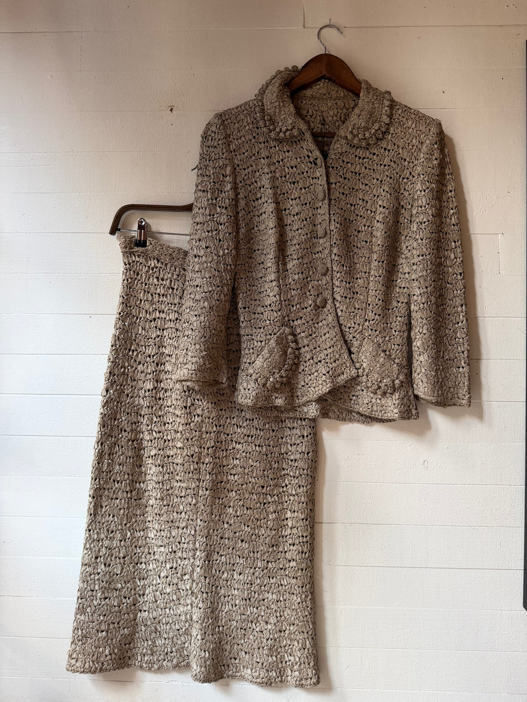 1950s Ribbon crochet two-piece