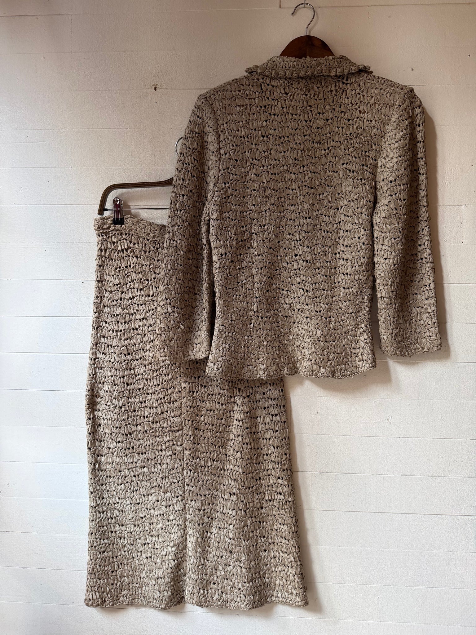 1950s Ribbon crochet two-piece