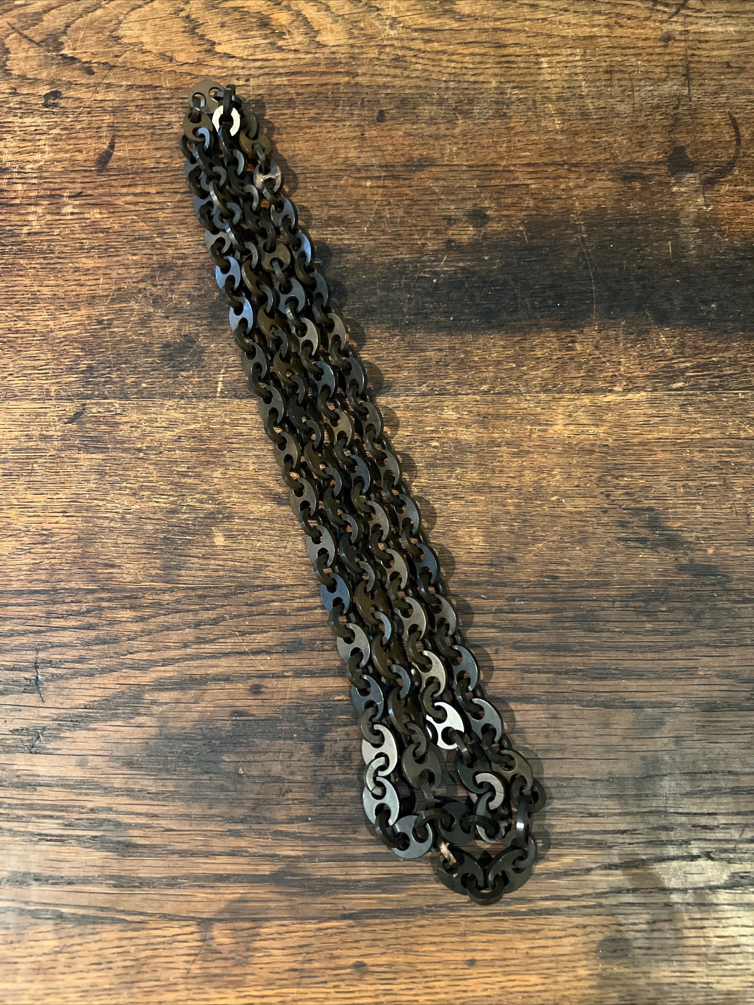 Victorian Vulcanite Necklace 62"