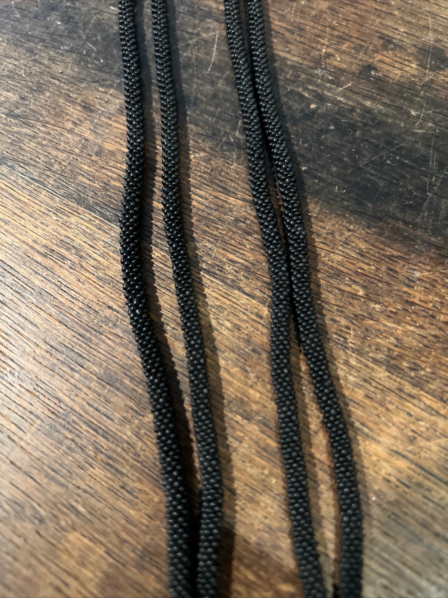 Victorian Mourning Beaded Necklace 56"