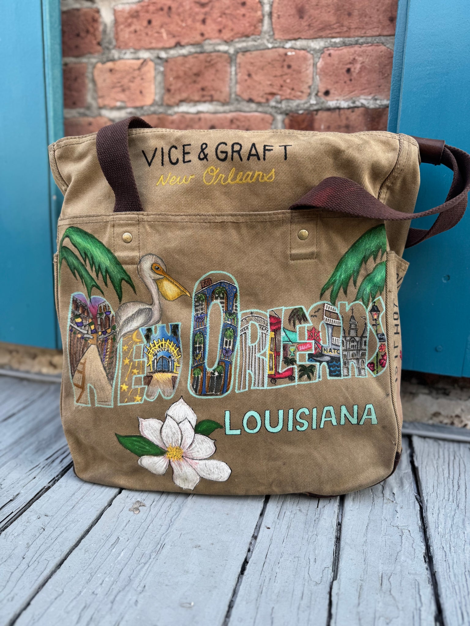 New Orleans Post Card Bag