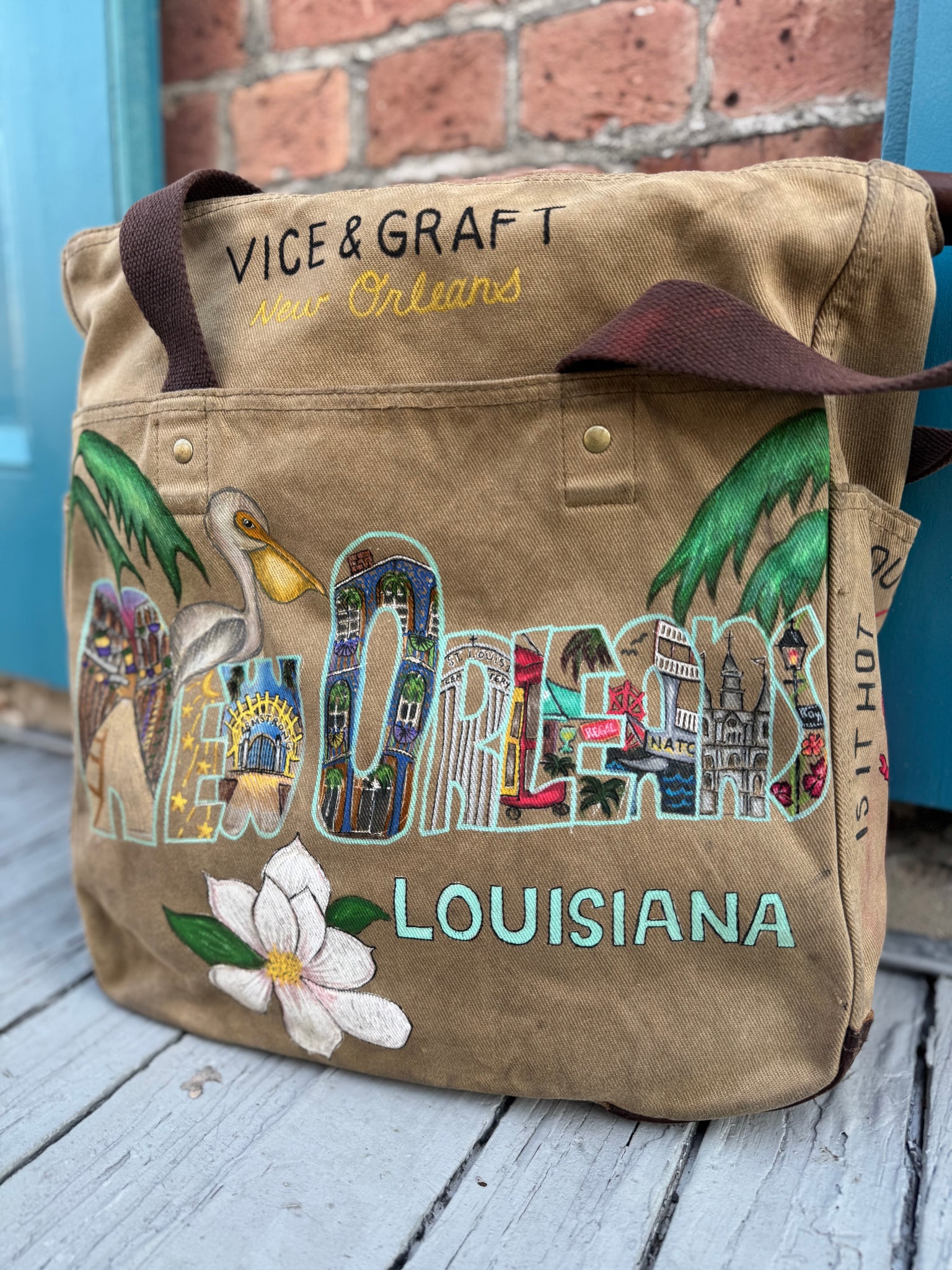 New Orleans Post Card Bag