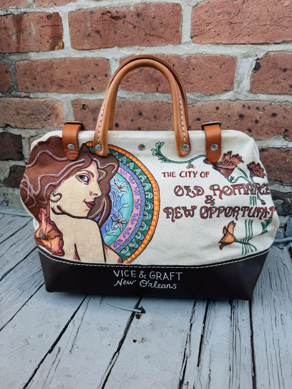 Mucha Style Hand Drawn Bag