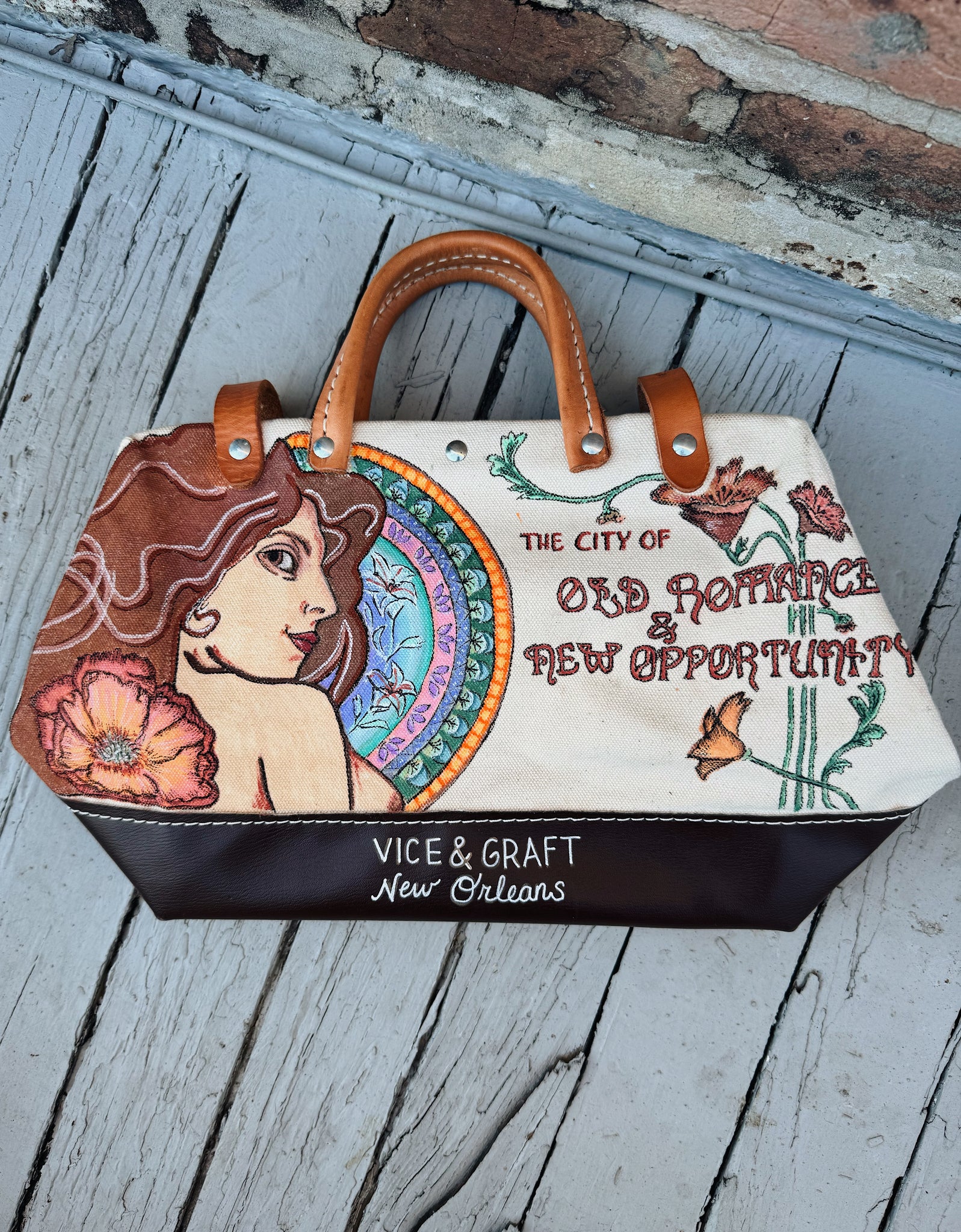 Mucha Style Hand Drawn Bag