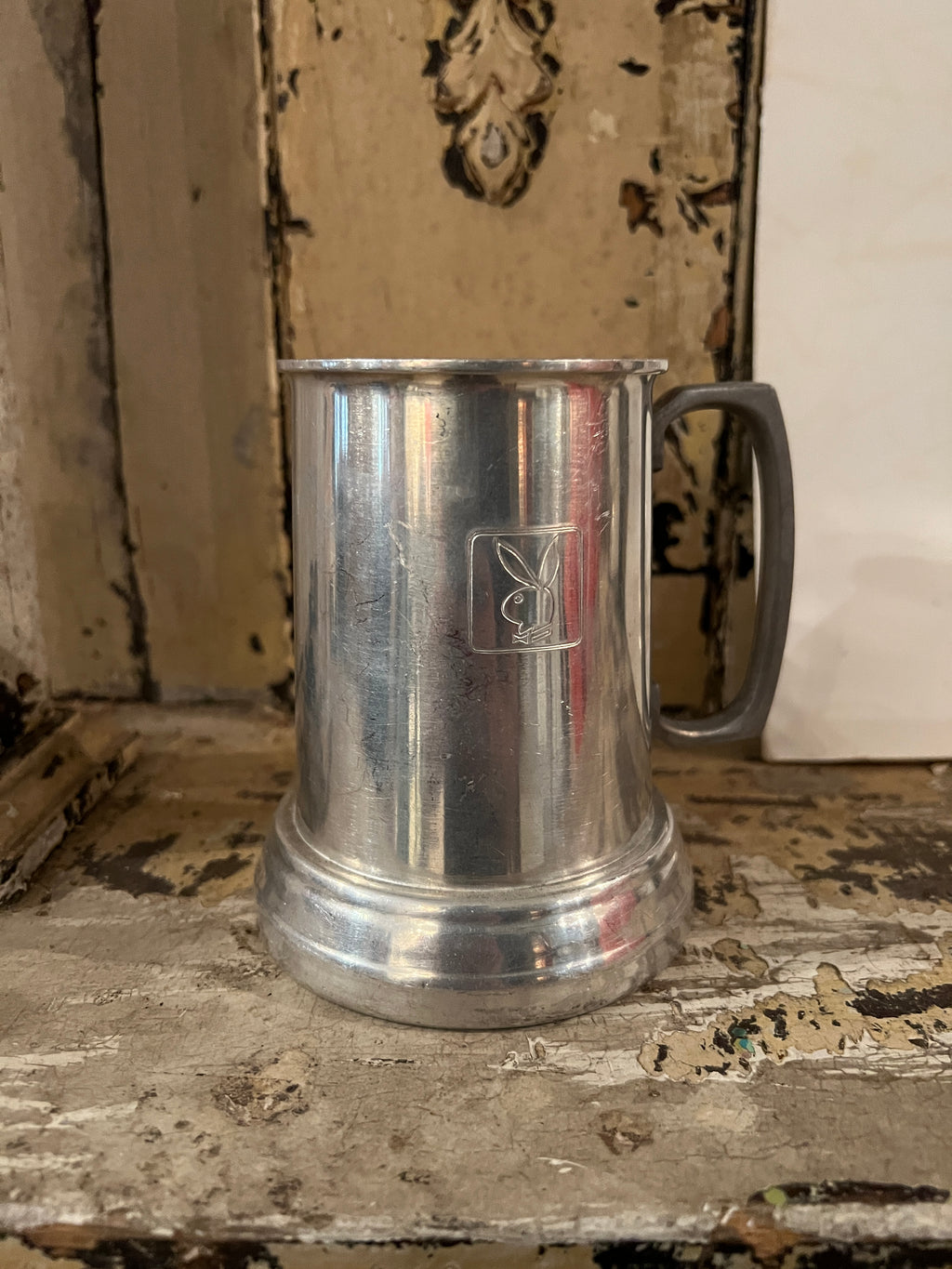 silver playboy mug